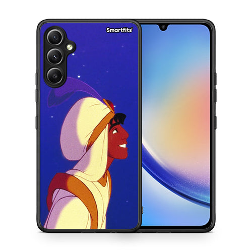 Θήκη Samsung Galaxy A34 Alladin And Jasmine Love 1 από τη Smartfits με σχέδιο στο πίσω μέρος και μαύρο περίβλημα | Samsung Galaxy A34 Alladin And Jasmine Love 1 Case with Colorful Back and Black Bezels