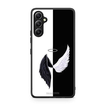 Θήκη Samsung Galaxy A34 Angels Demons από τη Smartfits με σχέδιο στο πίσω μέρος και μαύρο περίβλημα | Samsung Galaxy A34 Angels Demons Case with Colorful Back and Black Bezels