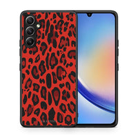 Thumbnail for Θήκη Samsung Galaxy A34 Animal Red Leopard από τη Smartfits με σχέδιο στο πίσω μέρος και μαύρο περίβλημα | Samsung Galaxy A34 Animal Red Leopard Case with Colorful Back and Black Bezels