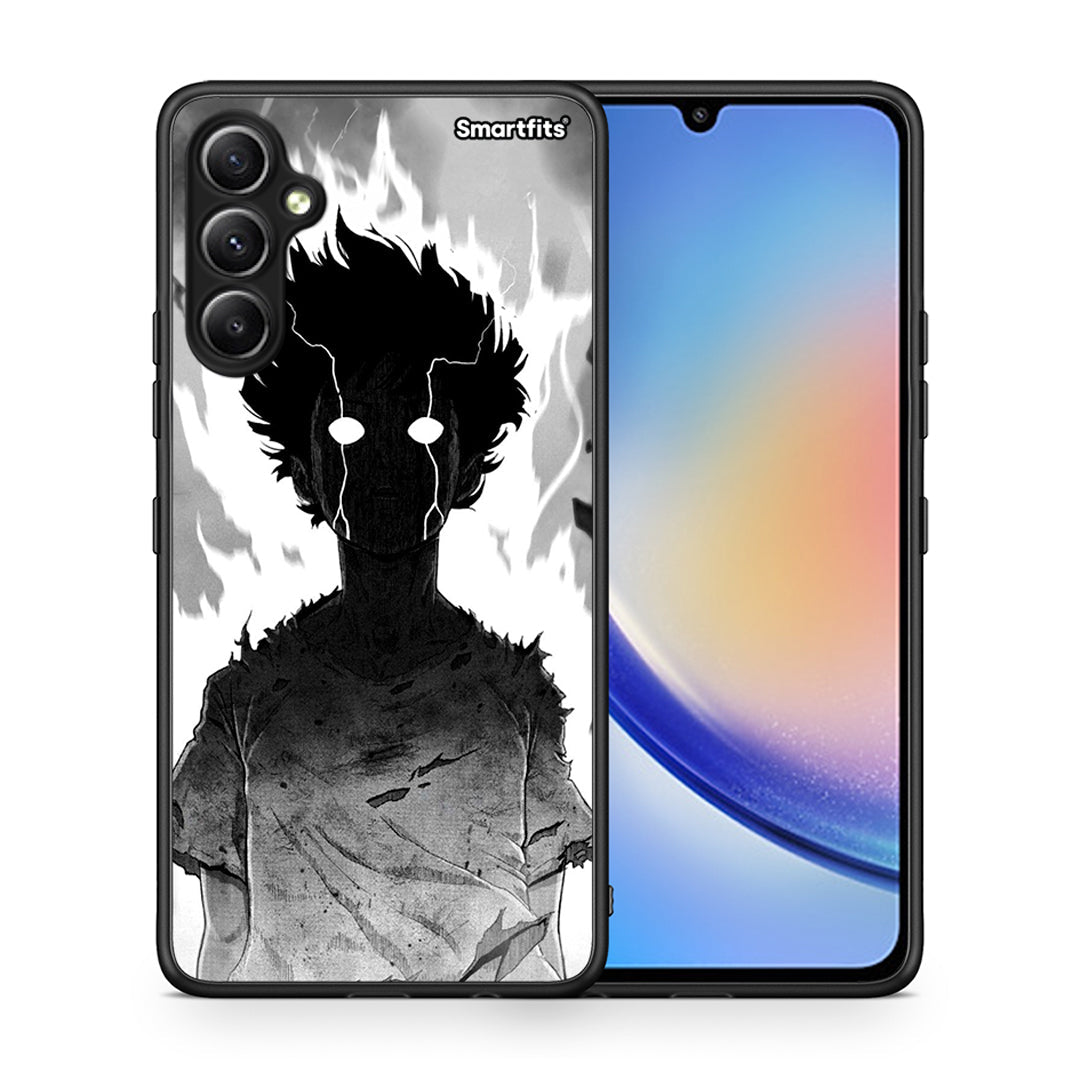 Θήκη Samsung Galaxy A34 Anime Boy από τη Smartfits με σχέδιο στο πίσω μέρος και μαύρο περίβλημα | Samsung Galaxy A34 Anime Boy Case with Colorful Back and Black Bezels