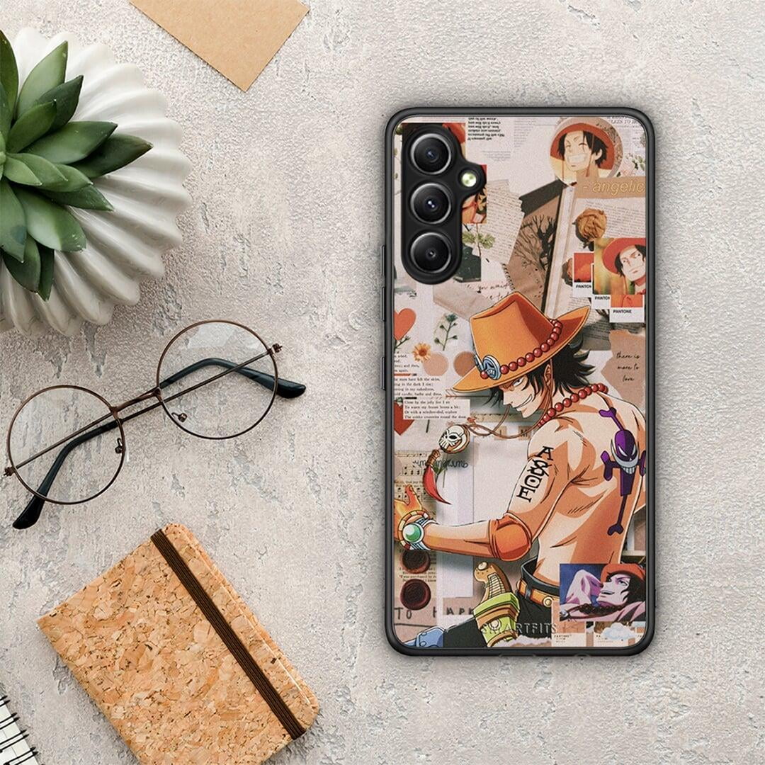 Θήκη Samsung Galaxy A34 Anime Collage από τη Smartfits με σχέδιο στο πίσω μέρος και μαύρο περίβλημα | Samsung Galaxy A34 Anime Collage Case with Colorful Back and Black Bezels