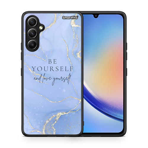 Θήκη Samsung Galaxy A34 Be Yourself από τη Smartfits με σχέδιο στο πίσω μέρος και μαύρο περίβλημα | Samsung Galaxy A34 Be Yourself Case with Colorful Back and Black Bezels