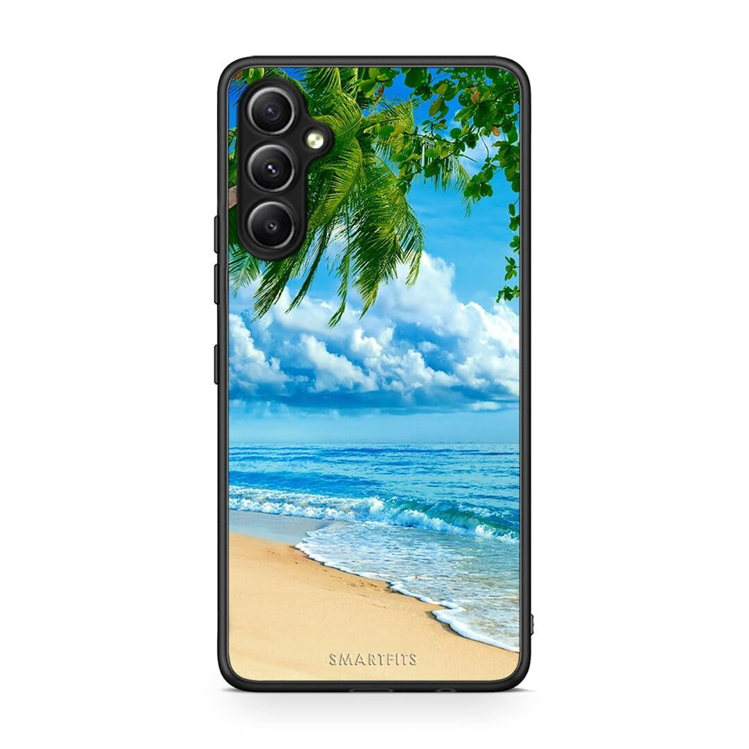 Θήκη Samsung Galaxy A34 Beautiful Beach από τη Smartfits με σχέδιο στο πίσω μέρος και μαύρο περίβλημα | Samsung Galaxy A34 Beautiful Beach Case with Colorful Back and Black Bezels