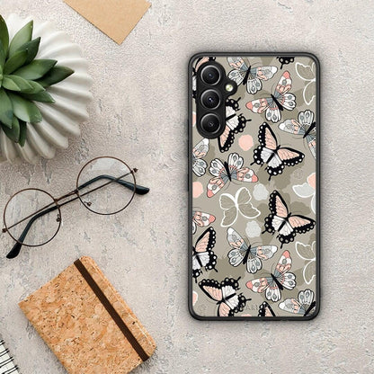 Θήκη Samsung Galaxy A34 Boho Butterflies από τη Smartfits με σχέδιο στο πίσω μέρος και μαύρο περίβλημα | Samsung Galaxy A34 Boho Butterflies Case with Colorful Back and Black Bezels