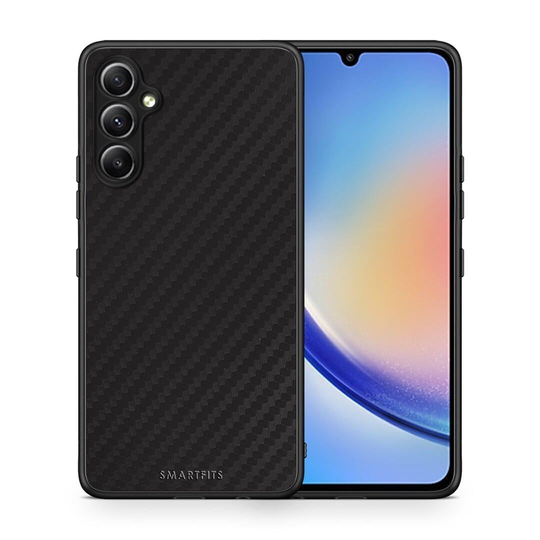 Θήκη Samsung Galaxy A34 Carbon Black από τη Smartfits με σχέδιο στο πίσω μέρος και μαύρο περίβλημα | Samsung Galaxy A34 Carbon Black Case with Colorful Back and Black Bezels