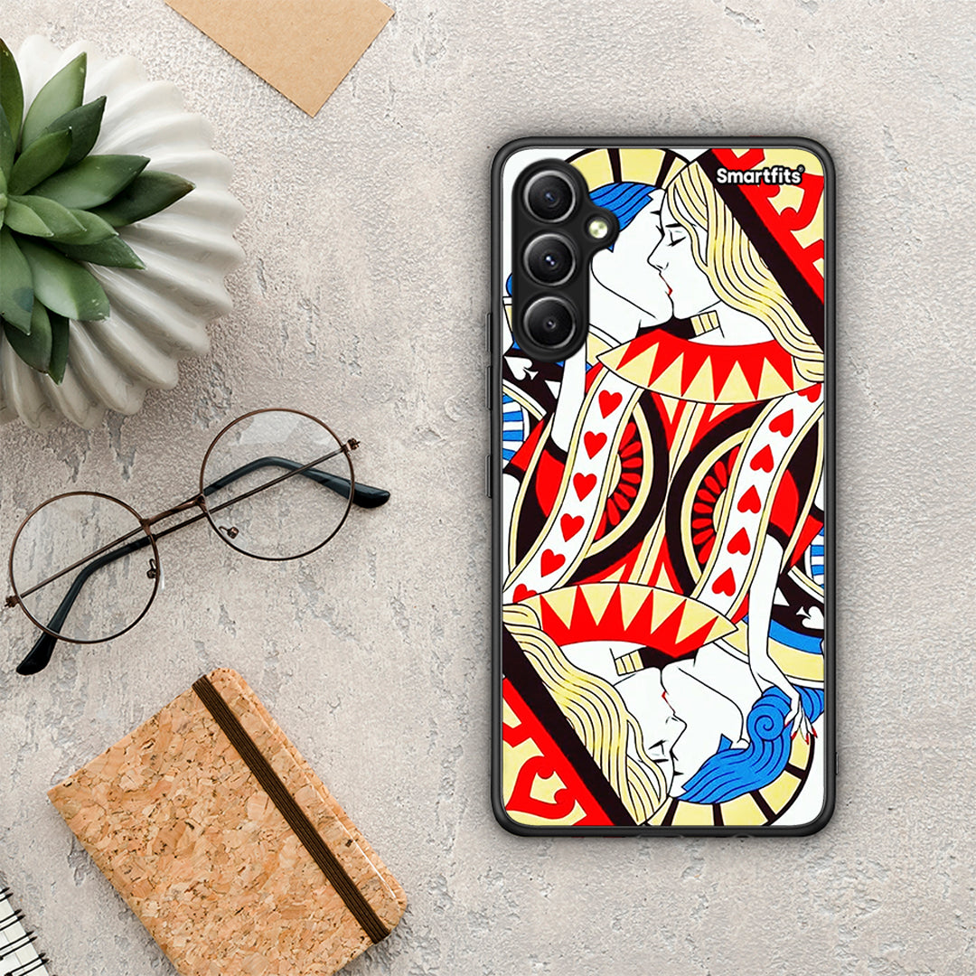 Θήκη Samsung Galaxy A34 Card Love από τη Smartfits με σχέδιο στο πίσω μέρος και μαύρο περίβλημα | Samsung Galaxy A34 Card Love Case with Colorful Back and Black Bezels