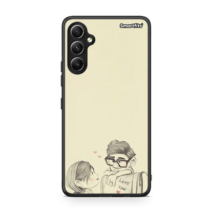 Θήκη Samsung Galaxy A34 Carl And Ellie από τη Smartfits με σχέδιο στο πίσω μέρος και μαύρο περίβλημα | Samsung Galaxy A34 Carl And Ellie Case with Colorful Back and Black Bezels