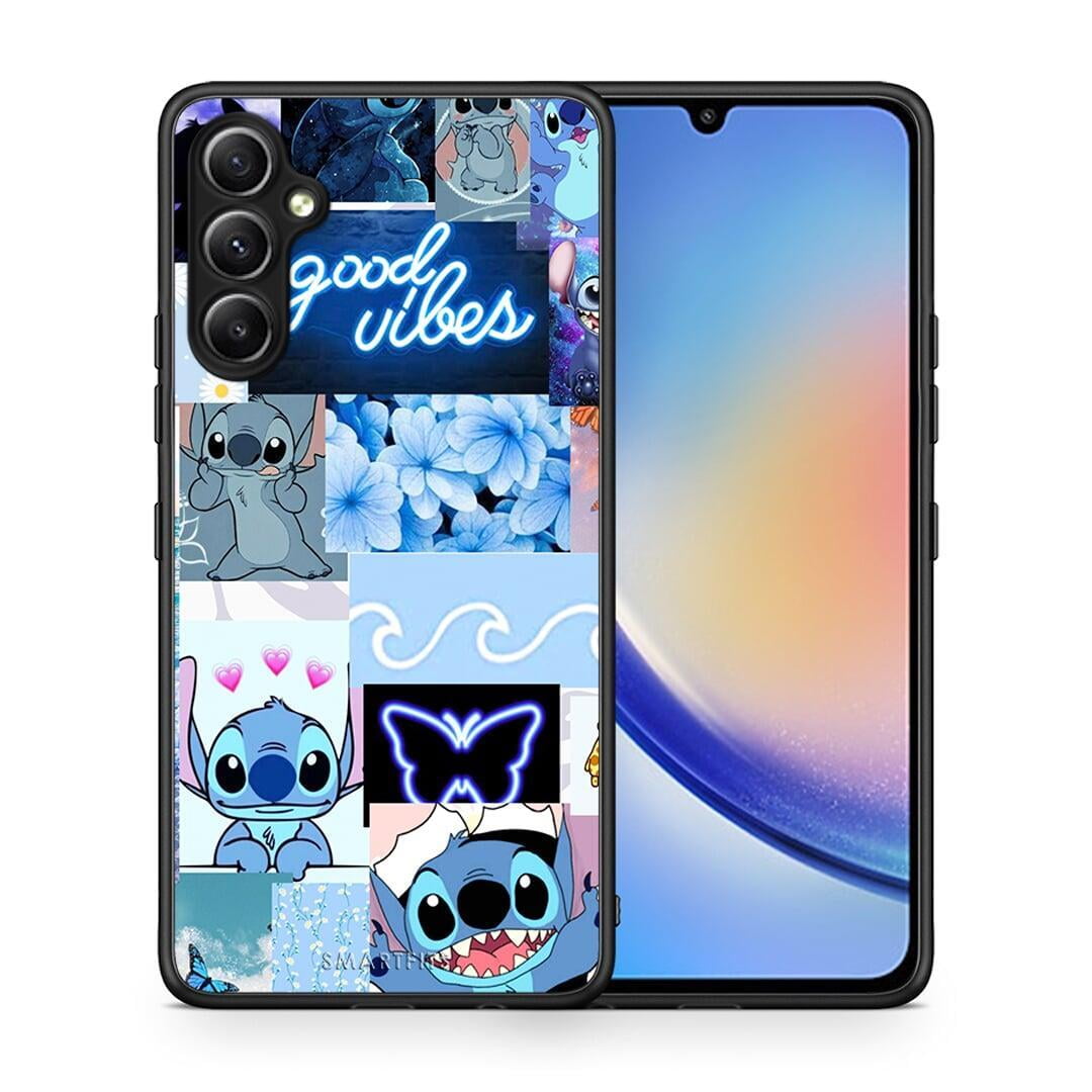 Θήκη Samsung Galaxy A34 Collage Good Vibes από τη Smartfits με σχέδιο στο πίσω μέρος και μαύρο περίβλημα | Samsung Galaxy A34 Collage Good Vibes Case with Colorful Back and Black Bezels