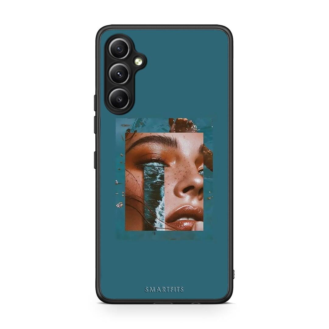 Θήκη Samsung Galaxy A34 Cry An Ocean από τη Smartfits με σχέδιο στο πίσω μέρος και μαύρο περίβλημα | Samsung Galaxy A34 Cry An Ocean Case with Colorful Back and Black Bezels