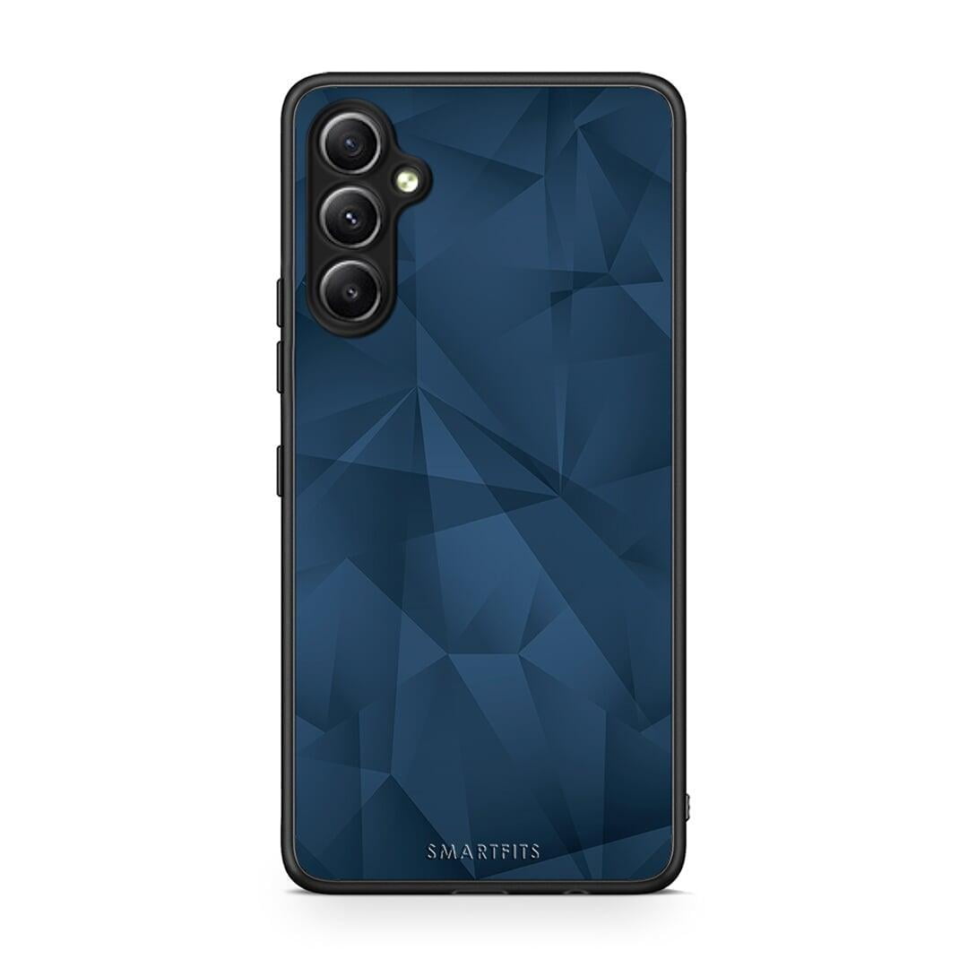 Θήκη Samsung Galaxy A34 Geometric Blue Abstract από τη Smartfits με σχέδιο στο πίσω μέρος και μαύρο περίβλημα | Samsung Galaxy A34 Geometric Blue Abstract Case with Colorful Back and Black Bezels