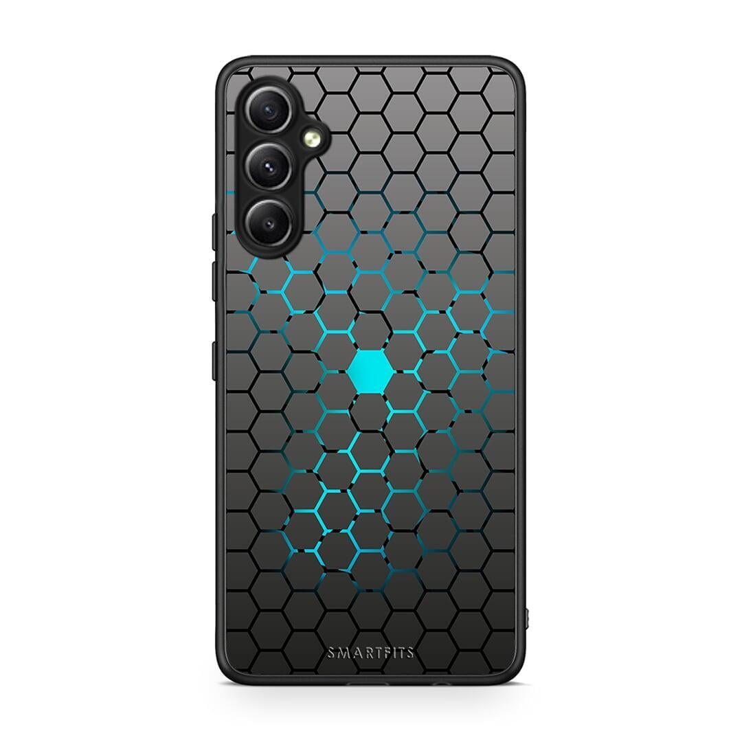 Θήκη Samsung Galaxy A34 Geometric Hexagonal από τη Smartfits με σχέδιο στο πίσω μέρος και μαύρο περίβλημα | Samsung Galaxy A34 Geometric Hexagonal Case with Colorful Back and Black Bezels
