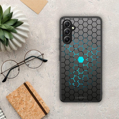 Θήκη Samsung Galaxy A34 Geometric Hexagonal από τη Smartfits με σχέδιο στο πίσω μέρος και μαύρο περίβλημα | Samsung Galaxy A34 Geometric Hexagonal Case with Colorful Back and Black Bezels