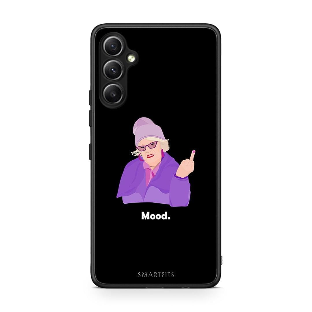 Θήκη Samsung Galaxy A34 Grandma Mood Black από τη Smartfits με σχέδιο στο πίσω μέρος και μαύρο περίβλημα | Samsung Galaxy A34 Grandma Mood Black Case with Colorful Back and Black Bezels