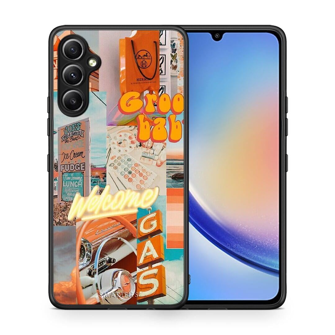 Θήκη Samsung Galaxy A34 Groovy Babe από τη Smartfits με σχέδιο στο πίσω μέρος και μαύρο περίβλημα | Samsung Galaxy A34 Groovy Babe Case with Colorful Back and Black Bezels