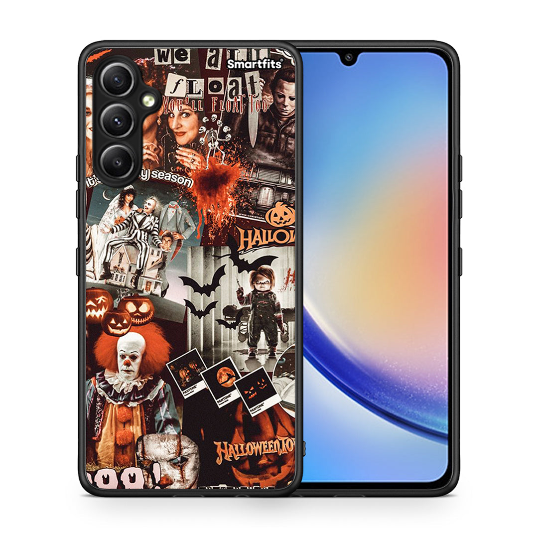 Θήκη Samsung Galaxy A34 Halloween Spooky Season από τη Smartfits με σχέδιο στο πίσω μέρος και μαύρο περίβλημα | Samsung Galaxy A34 Halloween Spooky Season Case with Colorful Back and Black Bezels