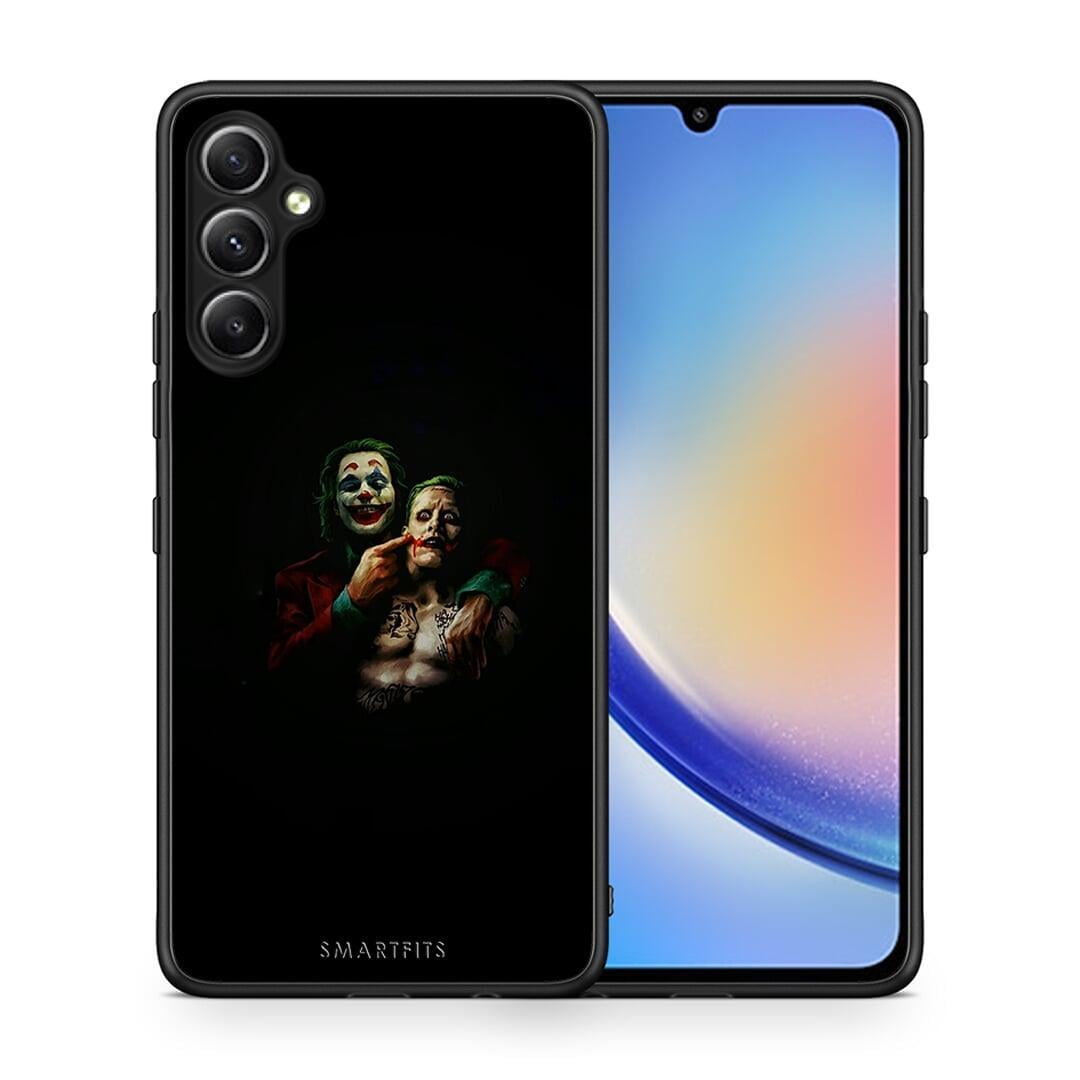 Θήκη Samsung Galaxy A34 Hero Clown από τη Smartfits με σχέδιο στο πίσω μέρος και μαύρο περίβλημα | Samsung Galaxy A34 Hero Clown Case with Colorful Back and Black Bezels