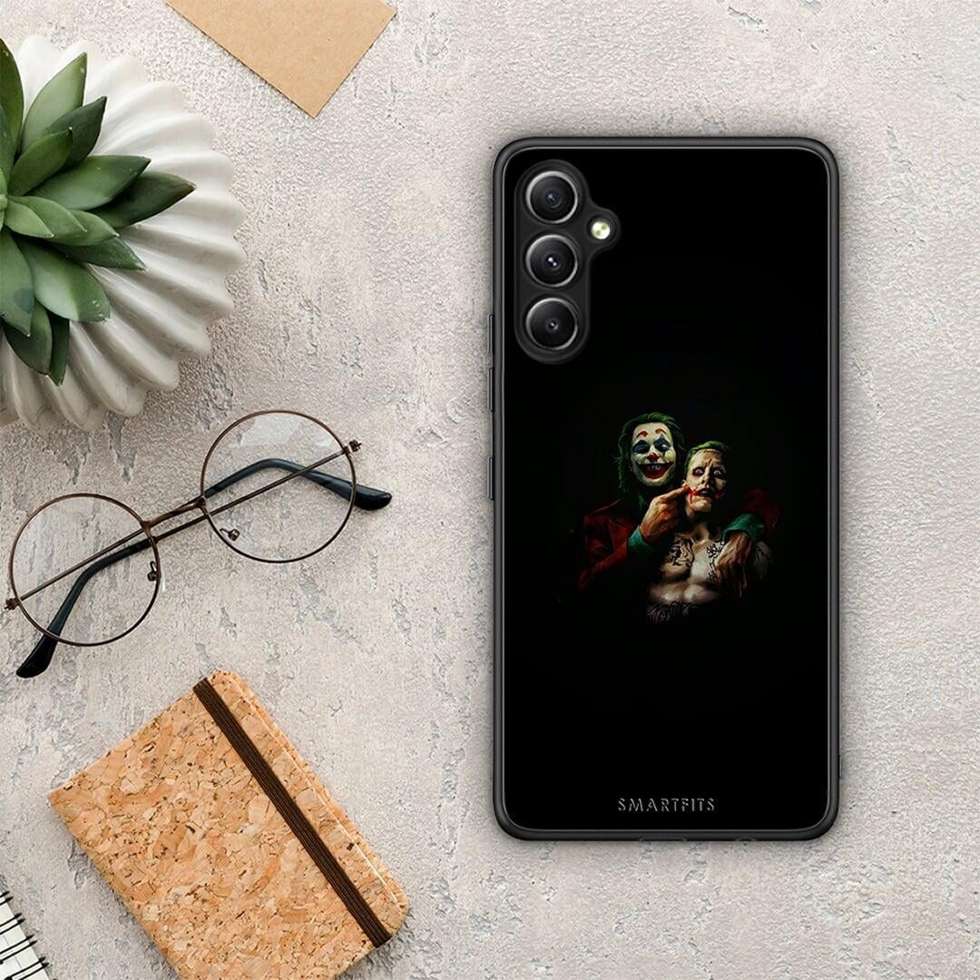 Θήκη Samsung Galaxy A34 Hero Clown από τη Smartfits με σχέδιο στο πίσω μέρος και μαύρο περίβλημα | Samsung Galaxy A34 Hero Clown Case with Colorful Back and Black Bezels