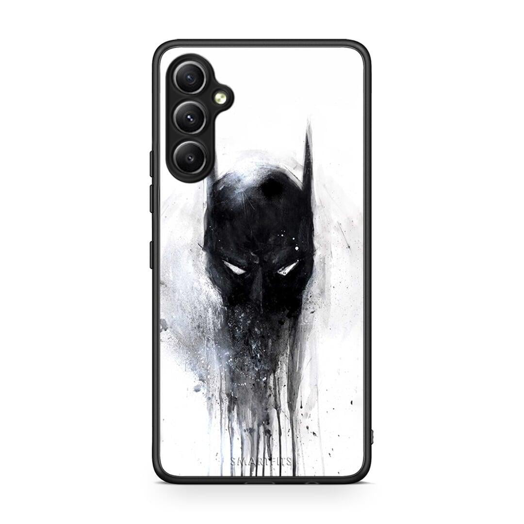 Θήκη Samsung Galaxy A34 Hero Paint Bat από τη Smartfits με σχέδιο στο πίσω μέρος και μαύρο περίβλημα | Samsung Galaxy A34 Hero Paint Bat Case with Colorful Back and Black Bezels