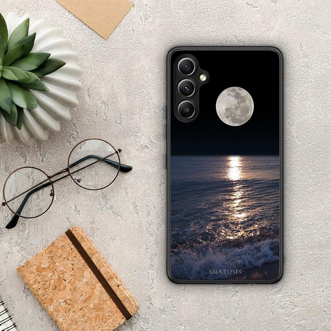 Θήκη Samsung Galaxy A34 Landscape Moon από τη Smartfits με σχέδιο στο πίσω μέρος και μαύρο περίβλημα | Samsung Galaxy A34 Landscape Moon Case with Colorful Back and Black Bezels