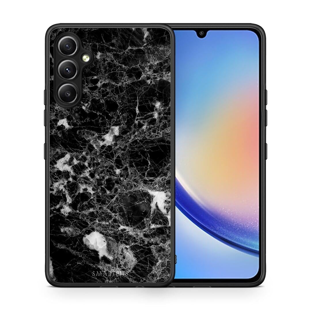 Θήκη Samsung Galaxy A34 Marble Male από τη Smartfits με σχέδιο στο πίσω μέρος και μαύρο περίβλημα | Samsung Galaxy A34 Marble Male Case with Colorful Back and Black Bezels