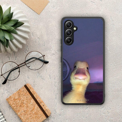 Θήκη Samsung Galaxy A34 Meme Duck από τη Smartfits με σχέδιο στο πίσω μέρος και μαύρο περίβλημα | Samsung Galaxy A34 Meme Duck Case with Colorful Back and Black Bezels