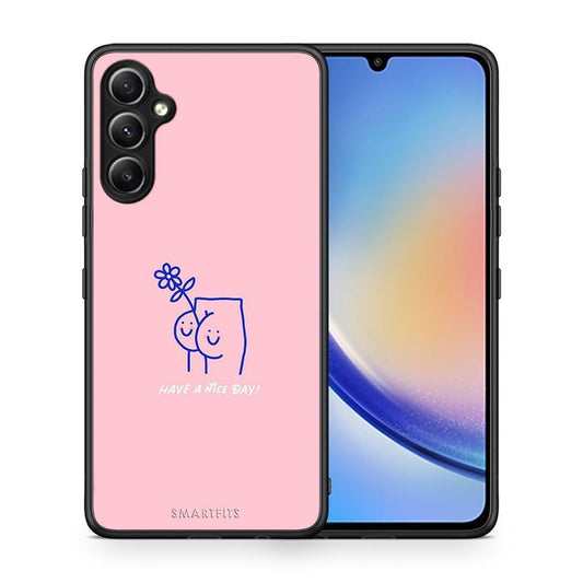 Θήκη Samsung Galaxy A34 Nice Day από τη Smartfits με σχέδιο στο πίσω μέρος και μαύρο περίβλημα | Samsung Galaxy A34 Nice Day Case with Colorful Back and Black Bezels