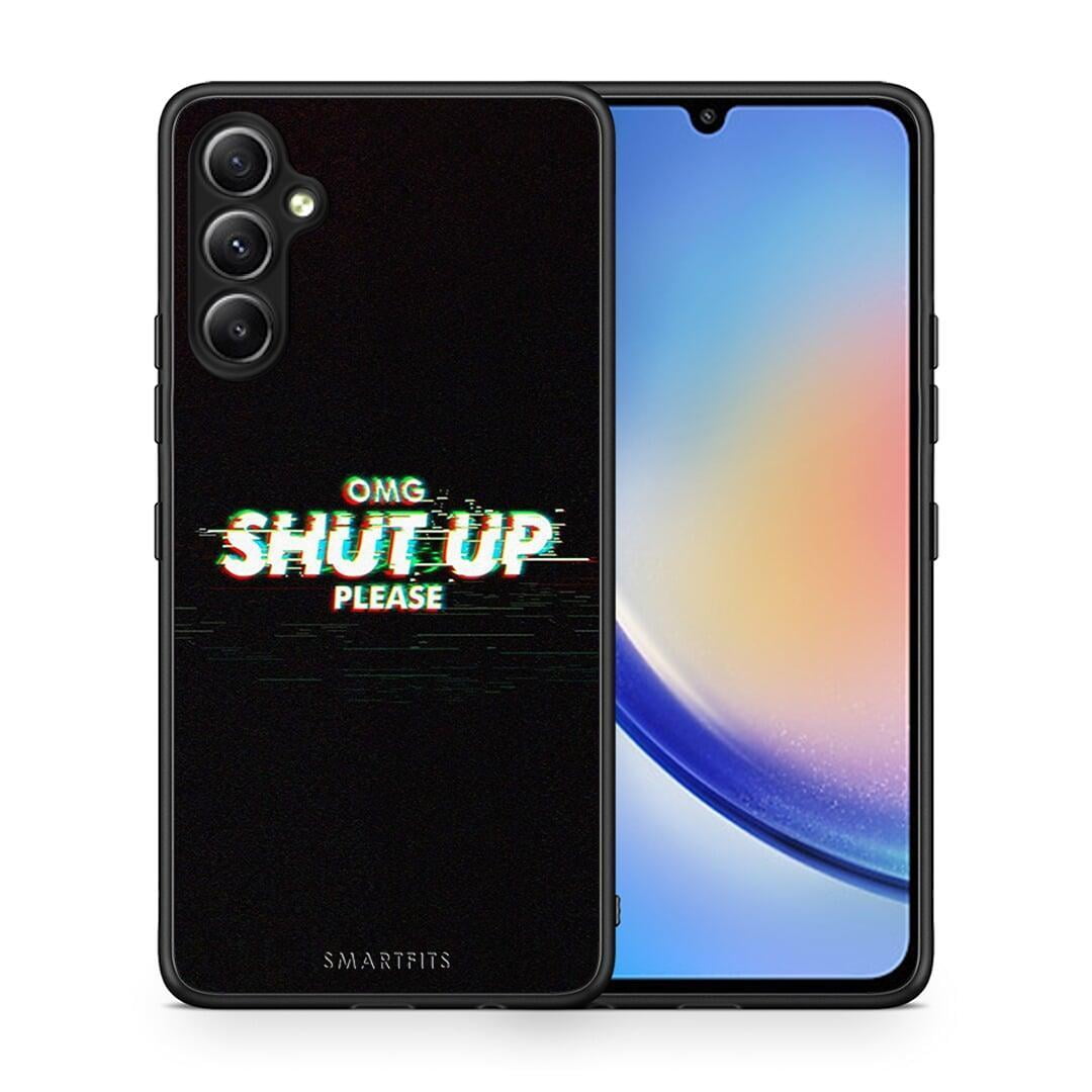 Θήκη Samsung Galaxy A34 OMG ShutUp από τη Smartfits με σχέδιο στο πίσω μέρος και μαύρο περίβλημα | Samsung Galaxy A34 OMG ShutUp Case with Colorful Back and Black Bezels