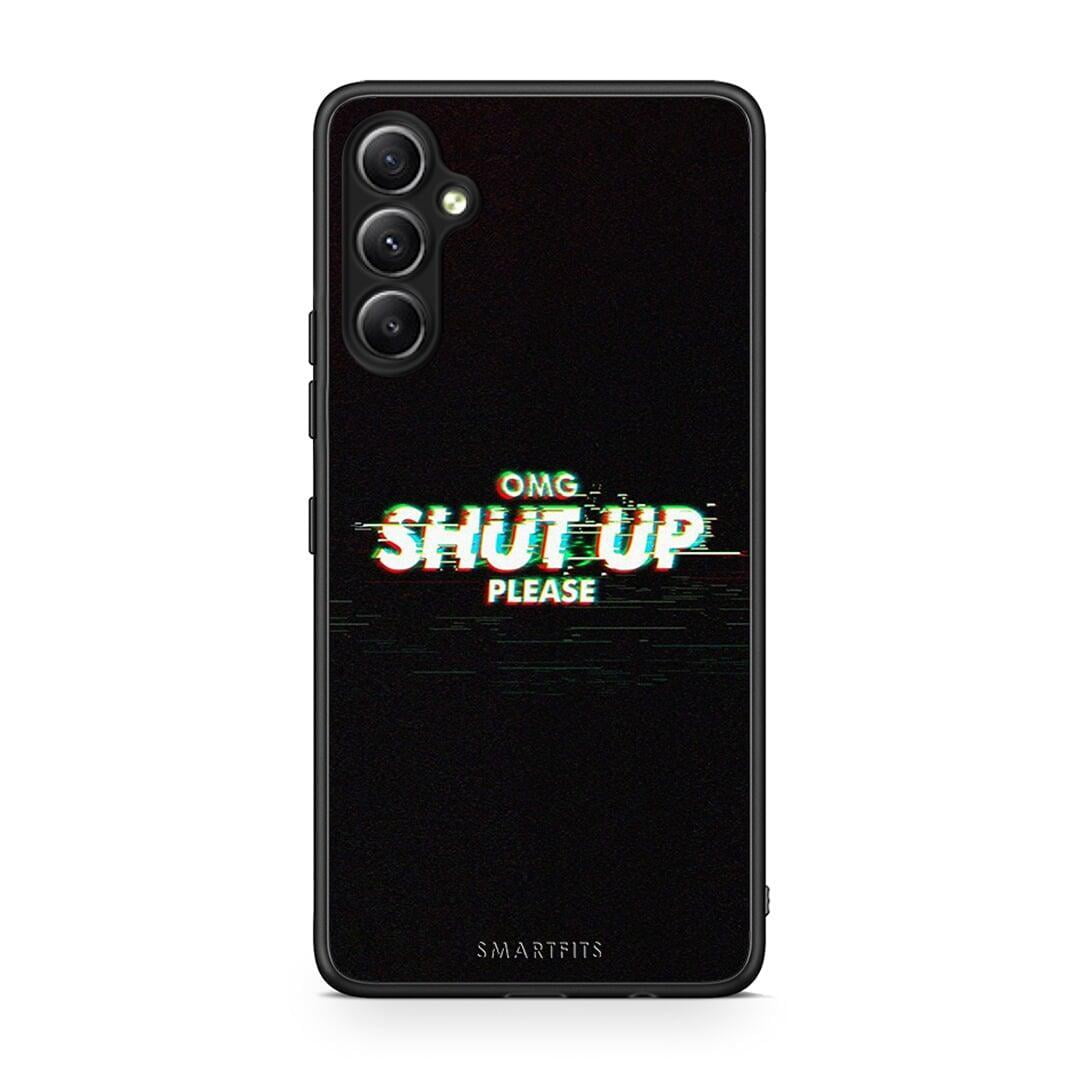 Θήκη Samsung Galaxy A34 OMG ShutUp από τη Smartfits με σχέδιο στο πίσω μέρος και μαύρο περίβλημα | Samsung Galaxy A34 OMG ShutUp Case with Colorful Back and Black Bezels