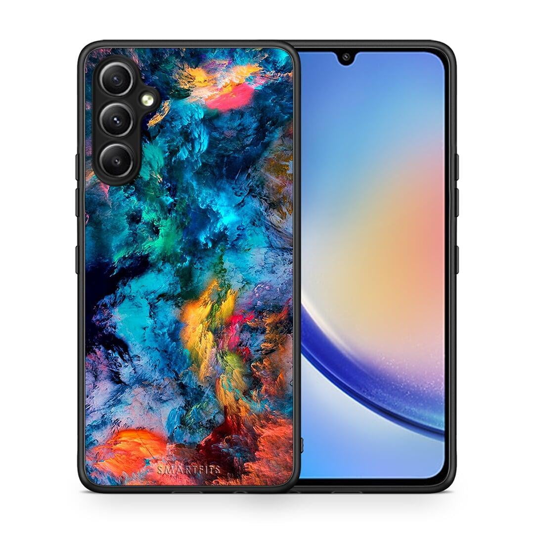 Θήκη Samsung Galaxy A34 Paint Crayola από τη Smartfits με σχέδιο στο πίσω μέρος και μαύρο περίβλημα | Samsung Galaxy A34 Paint Crayola Case with Colorful Back and Black Bezels