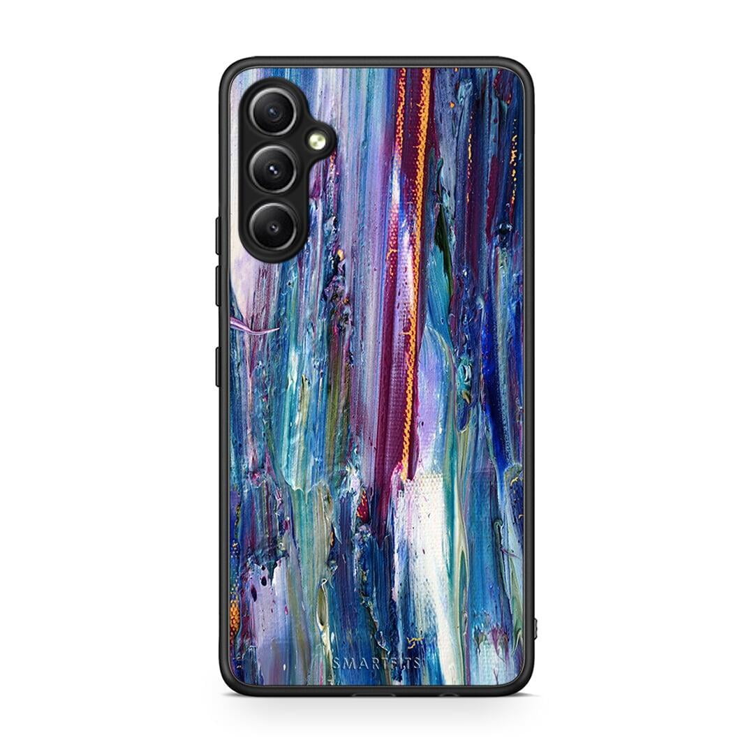 Θήκη Samsung Galaxy A34 Paint Winter από τη Smartfits με σχέδιο στο πίσω μέρος και μαύρο περίβλημα | Samsung Galaxy A34 Paint Winter Case with Colorful Back and Black Bezels