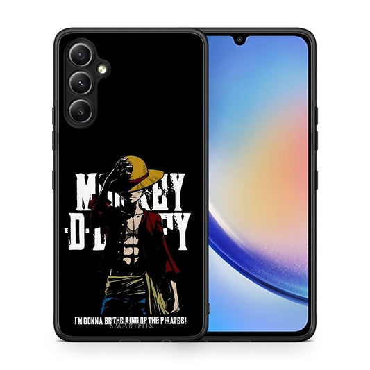 Θήκη Samsung Galaxy A34 Pirate King από τη Smartfits με σχέδιο στο πίσω μέρος και μαύρο περίβλημα | Samsung Galaxy A34 Pirate King Case with Colorful Back and Black Bezels