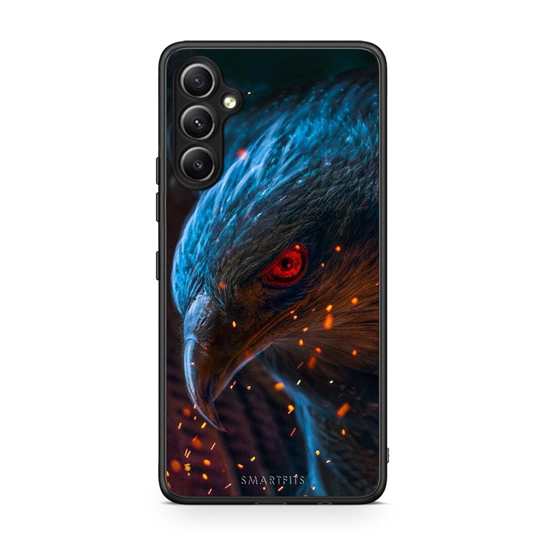 Θήκη Samsung Galaxy A34 PopArt Eagle από τη Smartfits με σχέδιο στο πίσω μέρος και μαύρο περίβλημα | Samsung Galaxy A34 PopArt Eagle Case with Colorful Back and Black Bezels