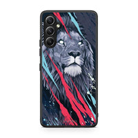 Thumbnail for Θήκη Samsung Galaxy A34 PopArt Lion Designer από τη Smartfits με σχέδιο στο πίσω μέρος και μαύρο περίβλημα | Samsung Galaxy A34 PopArt Lion Designer Case with Colorful Back and Black Bezels