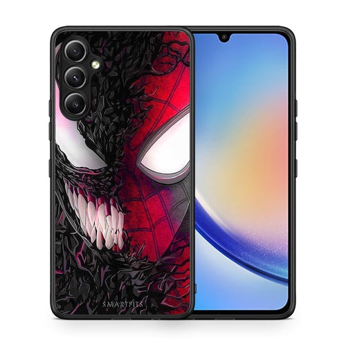 Θήκη Samsung Galaxy A34 PopArt SpiderVenom από τη Smartfits με σχέδιο στο πίσω μέρος και μαύρο περίβλημα | Samsung Galaxy A34 PopArt SpiderVenom Case with Colorful Back and Black Bezels