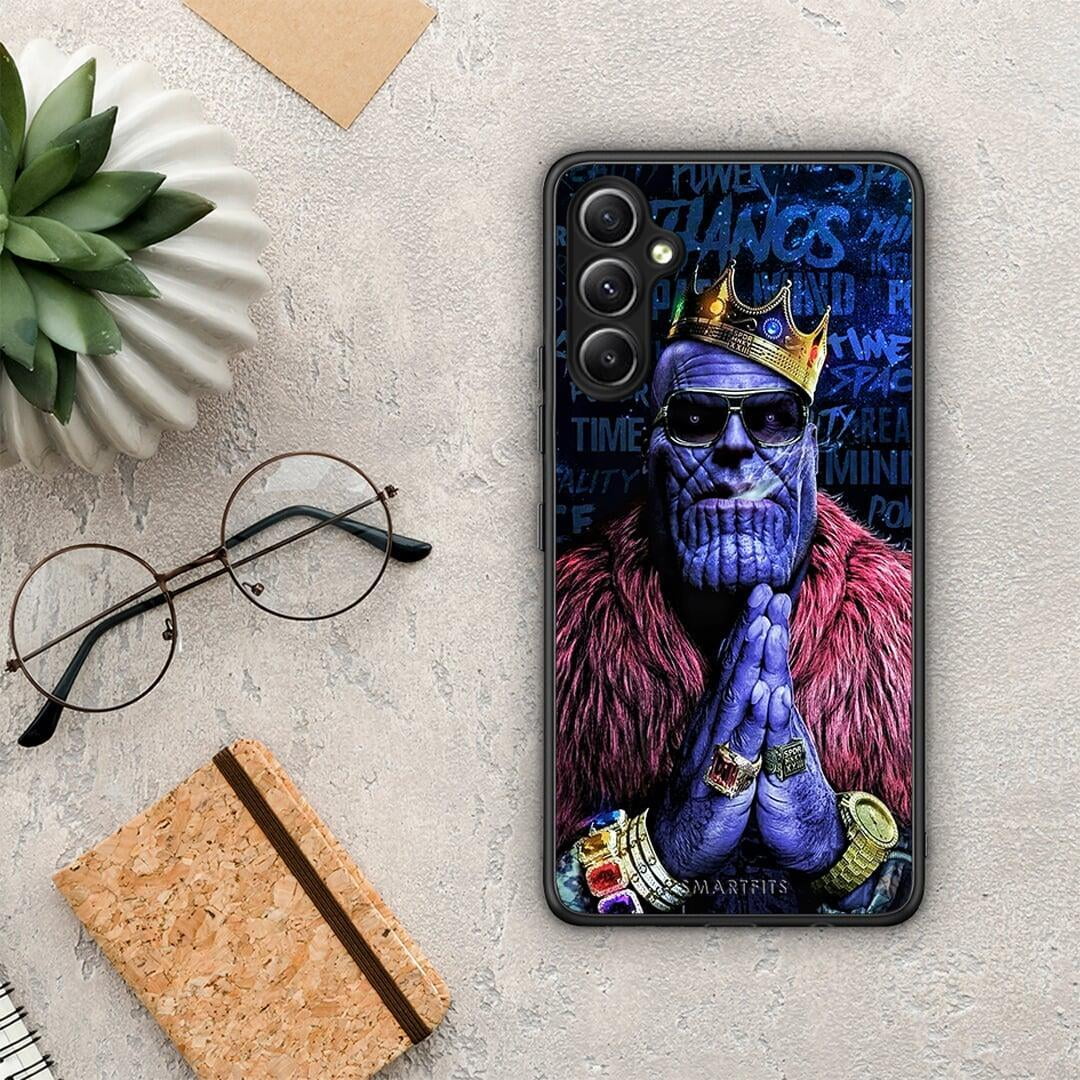 Θήκη Samsung Galaxy A34 PopArt Thanos από τη Smartfits με σχέδιο στο πίσω μέρος και μαύρο περίβλημα | Samsung Galaxy A34 PopArt Thanos Case with Colorful Back and Black Bezels