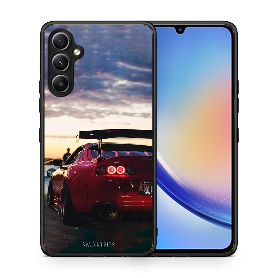 Θήκη Samsung Galaxy A34 Racing Supra από τη Smartfits με σχέδιο στο πίσω μέρος και μαύρο περίβλημα | Samsung Galaxy A34 Racing Supra Case with Colorful Back and Black Bezels