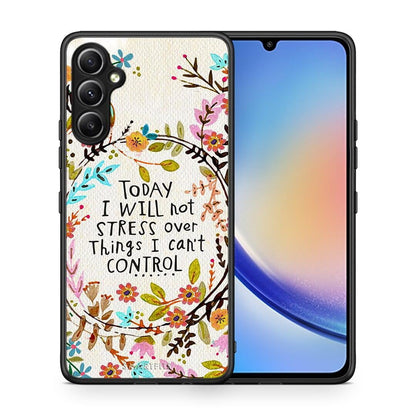 Θήκη Samsung Galaxy A34 Stress Over από τη Smartfits με σχέδιο στο πίσω μέρος και μαύρο περίβλημα | Samsung Galaxy A34 Stress Over Case with Colorful Back and Black Bezels