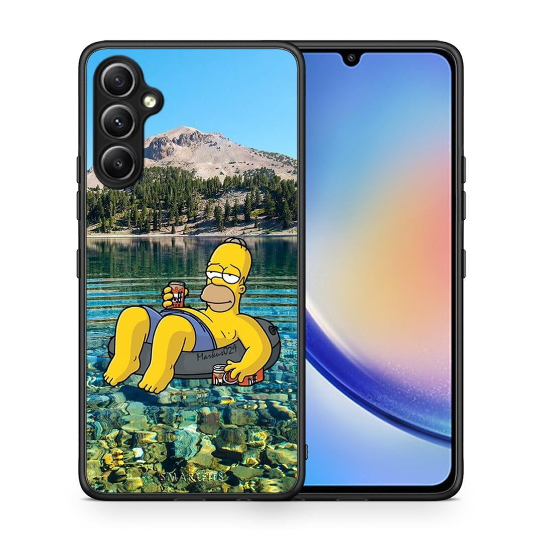 Θήκη Samsung Galaxy A34 Summer Happiness από τη Smartfits με σχέδιο στο πίσω μέρος και μαύρο περίβλημα | Samsung Galaxy A34 Summer Happiness Case with Colorful Back and Black Bezels