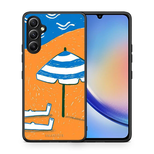 Θήκη Samsung Galaxy A34 Summering από τη Smartfits με σχέδιο στο πίσω μέρος και μαύρο περίβλημα | Samsung Galaxy A34 Summering Case with Colorful Back and Black Bezels