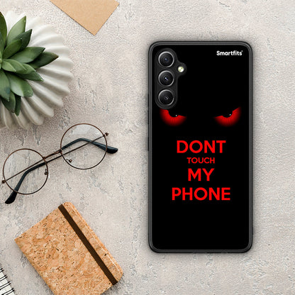 Θήκη Samsung Galaxy A34 Touch My Phone από τη Smartfits με σχέδιο στο πίσω μέρος και μαύρο περίβλημα | Samsung Galaxy A34 Touch My Phone Case with Colorful Back and Black Bezels