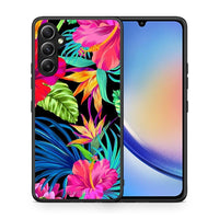 Thumbnail for Θήκη Samsung Galaxy A34 Tropical Flowers από τη Smartfits με σχέδιο στο πίσω μέρος και μαύρο περίβλημα | Samsung Galaxy A34 Tropical Flowers Case with Colorful Back and Black Bezels