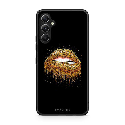 Θήκη Samsung Galaxy A34 Valentine Golden από τη Smartfits με σχέδιο στο πίσω μέρος και μαύρο περίβλημα | Samsung Galaxy A34 Valentine Golden Case with Colorful Back and Black Bezels