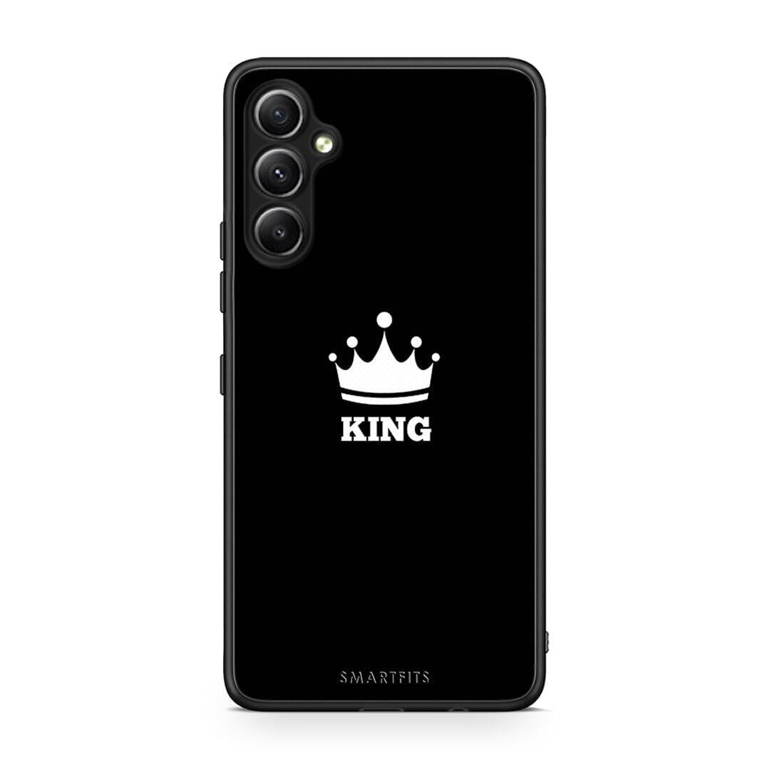 Θήκη Samsung Galaxy A34 Valentine King από τη Smartfits με σχέδιο στο πίσω μέρος και μαύρο περίβλημα | Samsung Galaxy A34 Valentine King Case with Colorful Back and Black Bezels