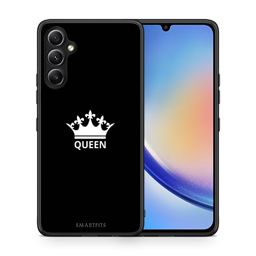 Θήκη Samsung Galaxy A34 Valentine Queen από τη Smartfits με σχέδιο στο πίσω μέρος και μαύρο περίβλημα | Samsung Galaxy A34 Valentine Queen Case with Colorful Back and Black Bezels