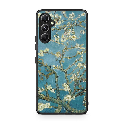 Θήκη Samsung Galaxy A34 White Blossoms από τη Smartfits με σχέδιο στο πίσω μέρος και μαύρο περίβλημα | Samsung Galaxy A34 White Blossoms Case with Colorful Back and Black Bezels