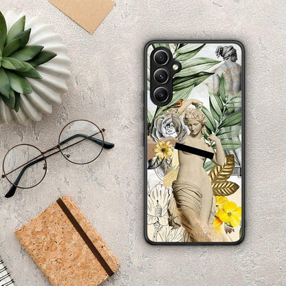Θήκη Samsung Galaxy A34 Woman Statue από τη Smartfits με σχέδιο στο πίσω μέρος και μαύρο περίβλημα | Samsung Galaxy A34 Woman Statue Case with Colorful Back and Black Bezels