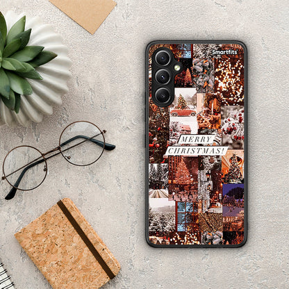 Θήκη Samsung Galaxy A34 Xmas Collage από τη Smartfits με σχέδιο στο πίσω μέρος και μαύρο περίβλημα | Samsung Galaxy A34 Xmas Collage Case with Colorful Back and Black Bezels