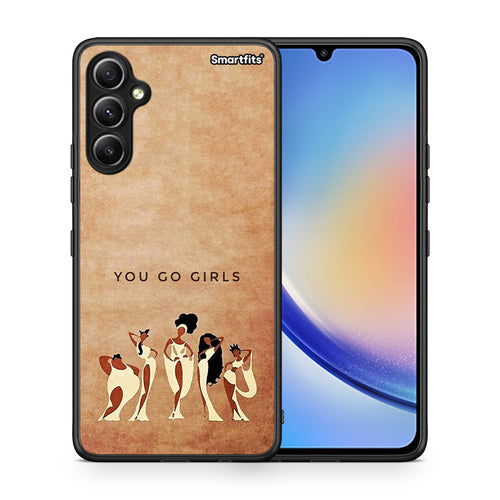 Θήκη Samsung Galaxy A34 You Go Girl από τη Smartfits με σχέδιο στο πίσω μέρος και μαύρο περίβλημα | Samsung Galaxy A34 You Go Girl Case with Colorful Back and Black Bezels