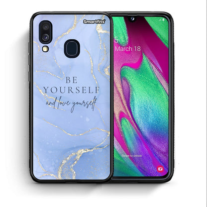 Θήκη Samsung A40 Be Yourself από τη Smartfits με σχέδιο στο πίσω μέρος και μαύρο περίβλημα | Samsung A40 Be Yourself case with colorful back and black bezels