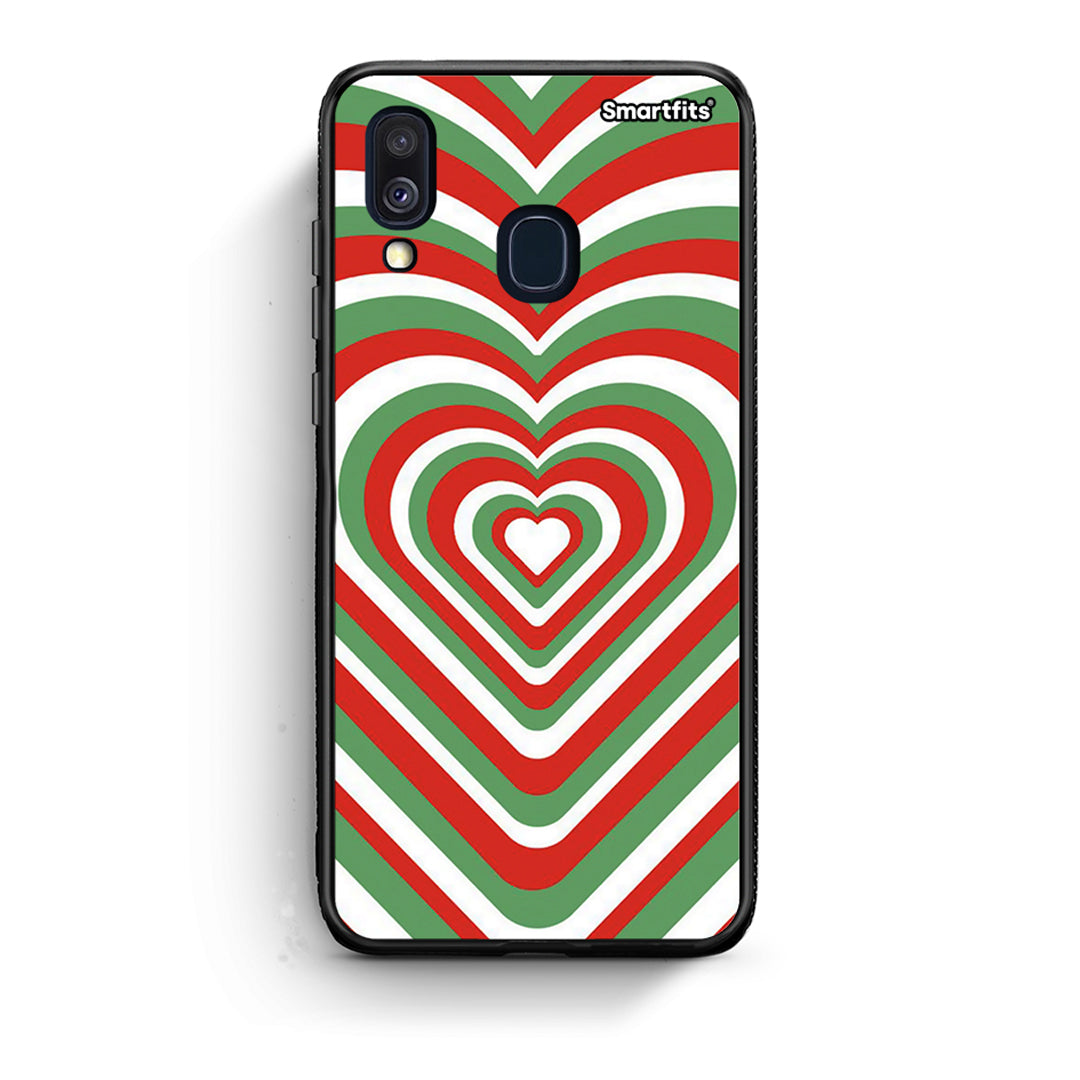 Samsung A40 Christmas Hearts θήκη από τη Smartfits με σχέδιο στο πίσω μέρος και μαύρο περίβλημα | Smartphone case with colorful back and black bezels by Smartfits
